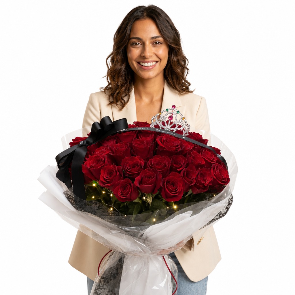 Ramo Gold Corona de Rosas Rojas